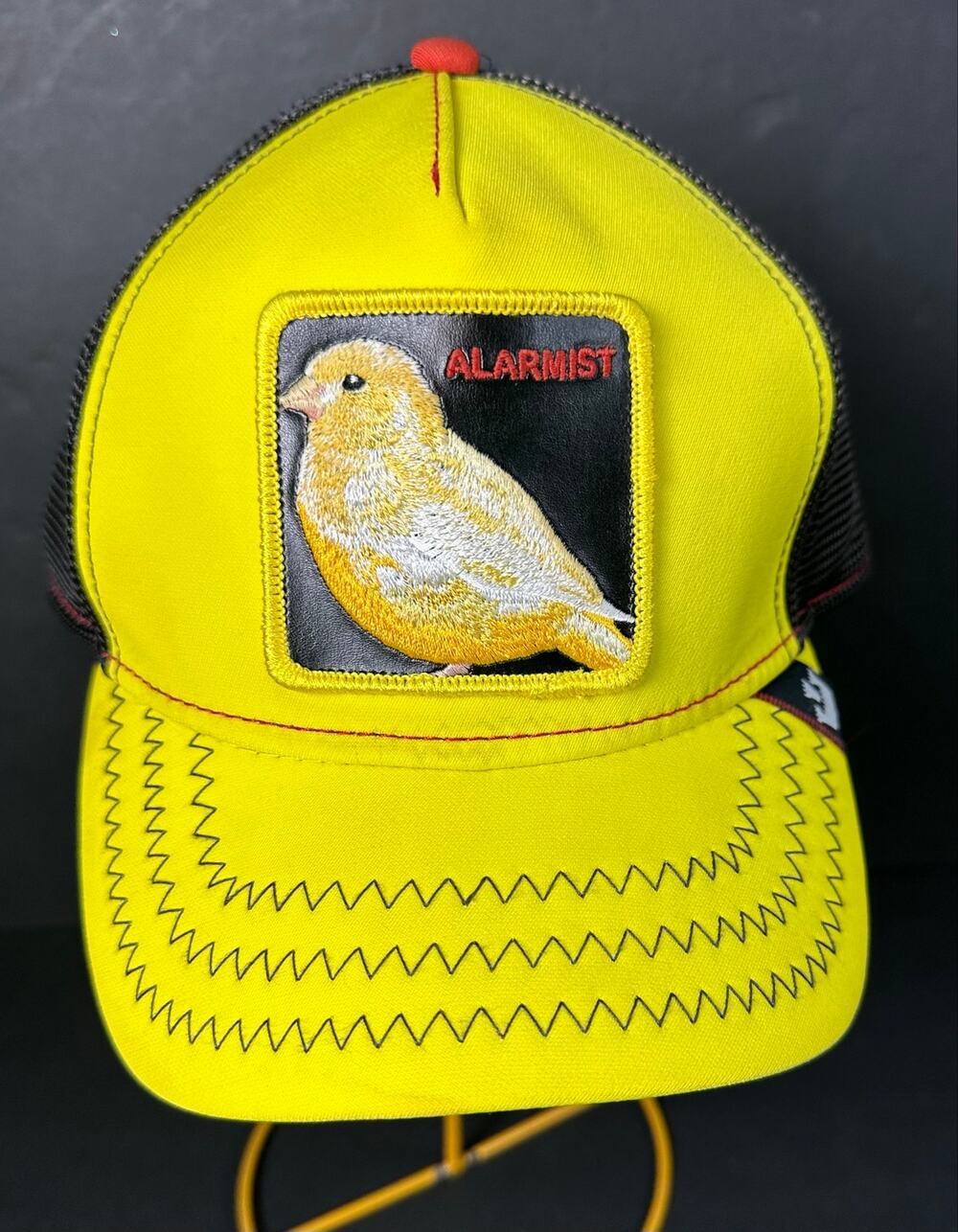 Goorin Bros Alarmist Yellow Black Trucker Hat Cap